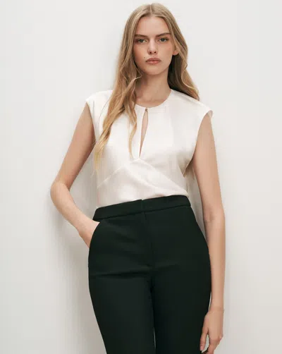 Veronica Beard Sparrow Silk-blend Blouse In Dove White