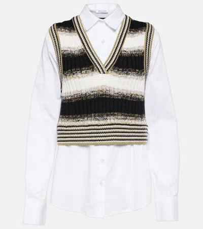 VERONICA BEARD SPEAR COTTON-BLEND AND WOOL SHIRT