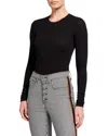Veronica Beard Spencer Long-sleeve Bodysuit In Black