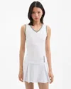 Veronica Beard Spin Striped-trim Tank Top In White