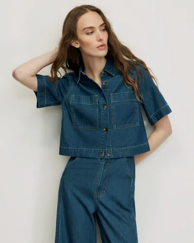 Veronica Beard Spruce Button-down Shirt In Blue