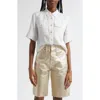 Veronica Beard Spruce Linen Button-up Shirt In Off White