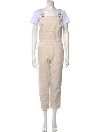 Pre-owned Veronica Beard Square Neckline Jumpsuit In White