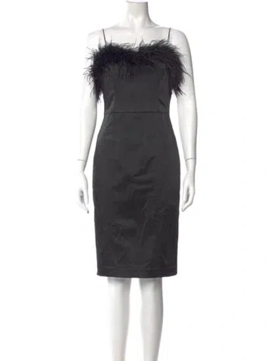 Pre-owned Veronica Beard Square Neckline Knee-length Dress In Black