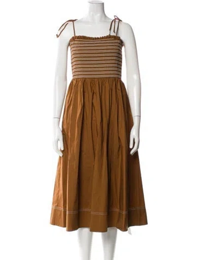 Pre-owned Veronica Beard Square Neckline Knee-length Dress W/ Tags In Brown