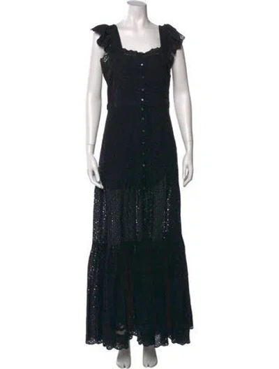 Pre-owned Veronica Beard Square Neckline Long Dress In Black