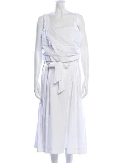 Pre-owned Veronica Beard Square Neckline Long Dress In Neutral