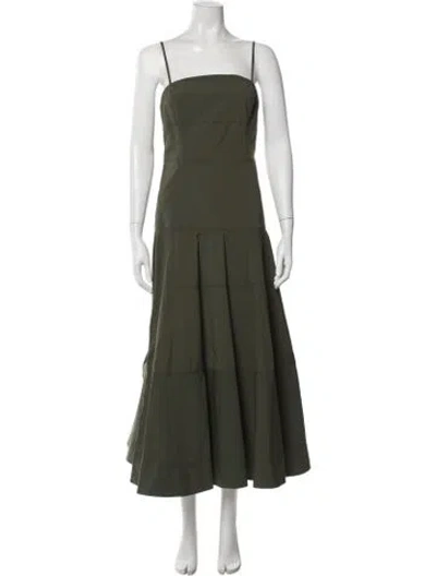 Pre-owned Veronica Beard Square Neckline Long Dress W/ Tags In Green