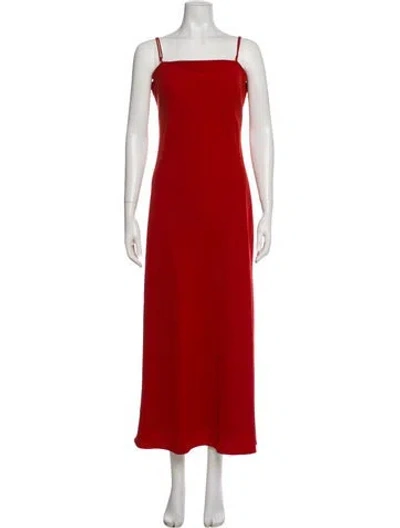 Pre-owned Veronica Beard Square Neckline Long Dress W/ Tags In Red