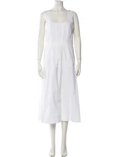 Pre-owned Veronica Beard Square Neckline Long Dress W/ Tags In White
