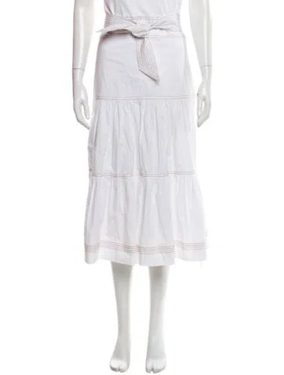 Pre-owned Veronica Beard Square Neckline Long Dress In White