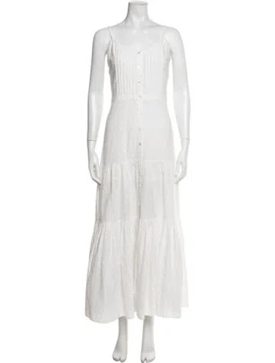 Pre-owned Veronica Beard Square Neckline Long Dress In White
