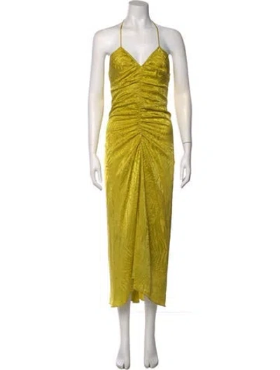 Pre-owned Veronica Beard Square Neckline Long Dress In Yellow