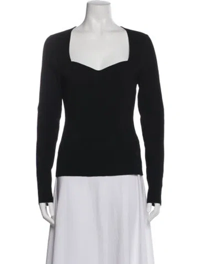 Pre-owned Veronica Beard Square Neckline Long Sleeve Top In Black