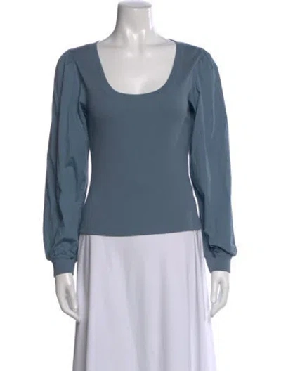 Pre-owned Veronica Beard Square Neckline Long Sleeve Top In Blue