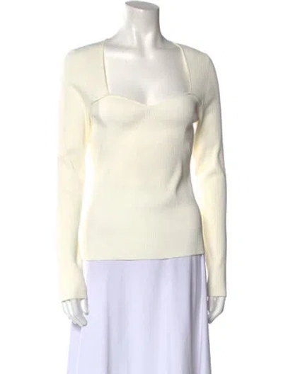 Pre-owned Veronica Beard Square Neckline Long Sleeve Top In Neutral