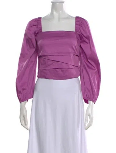 Pre-owned Veronica Beard Square Neckline Long Sleeve Top In Purple