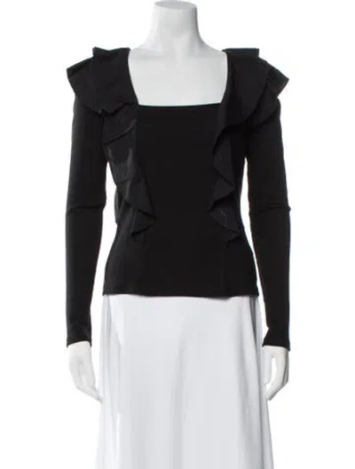 Pre-owned Veronica Beard Square Neckline Long Sleeve Top W/ Tags In Black