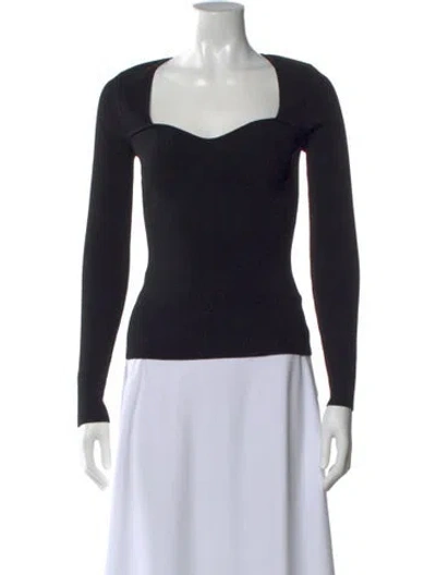 Pre-owned Veronica Beard Square Neckline Long Sleeve Top W/ Tags In Black