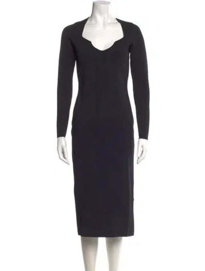Pre-owned Veronica Beard Square Neckline Midi Length Dress In Blue