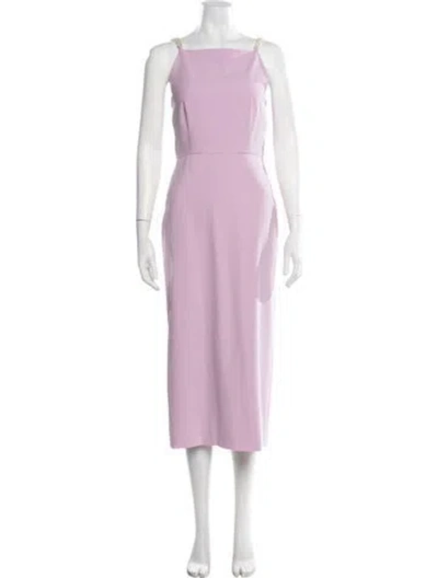 Pre-owned Veronica Beard Square Neckline Midi Length Dress In Purple