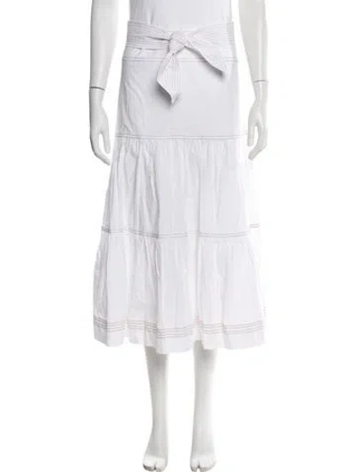 Pre-owned Veronica Beard Square Neckline Midi Length Dress In White