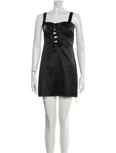 Pre-owned Veronica Beard Square Neckline Mini Dress In Black