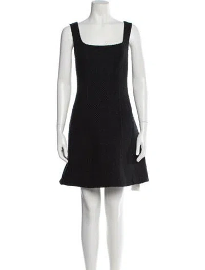 Pre-owned Veronica Beard Square Neckline Mini Dress In Black