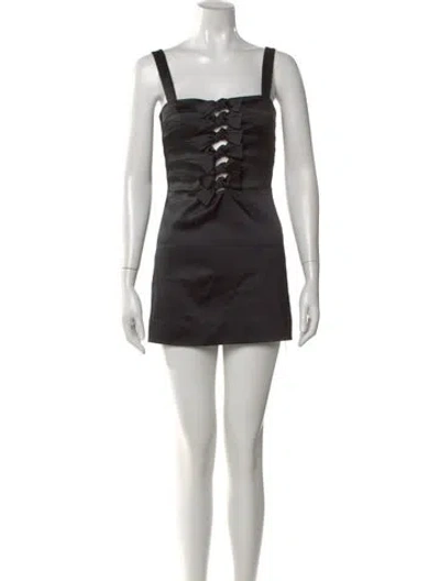 Pre-owned Veronica Beard Square Neckline Mini Dress In Black