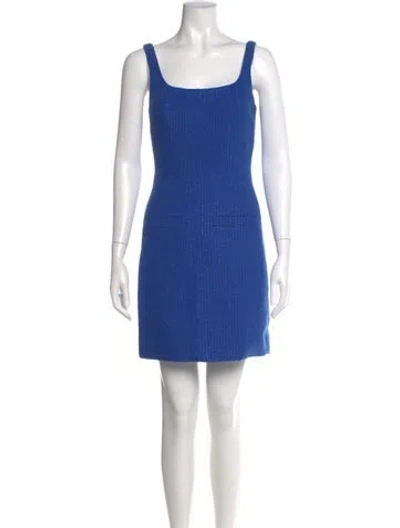 Pre-owned Veronica Beard Square Neckline Mini Dress In Blue