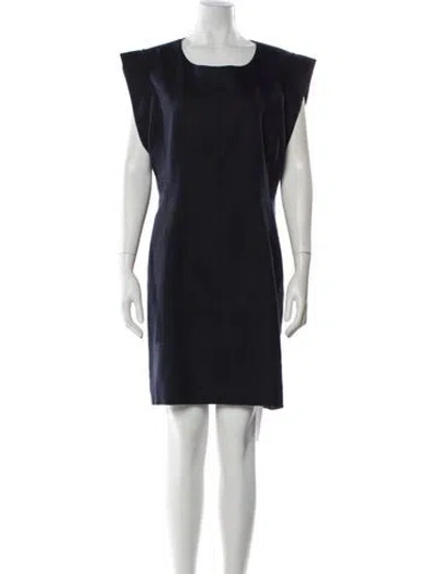 Pre-owned Veronica Beard Square Neckline Mini Dress In Blue