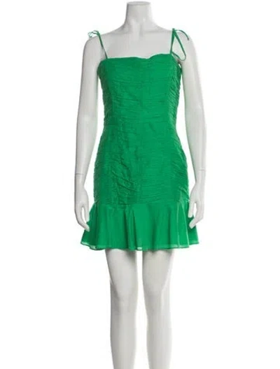 Pre-owned Veronica Beard Square Neckline Mini Dress In Green