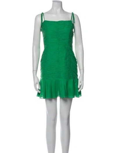 Pre-owned Veronica Beard Square Neckline Mini Dress In Green