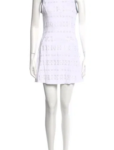 Pre-owned Veronica Beard Square Neckline Mini Dress In White