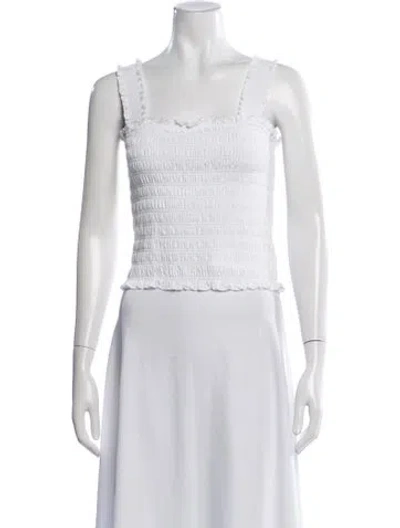 Pre-owned Veronica Beard Square Neckline Sleeveless Crop Top W/ Tags In White