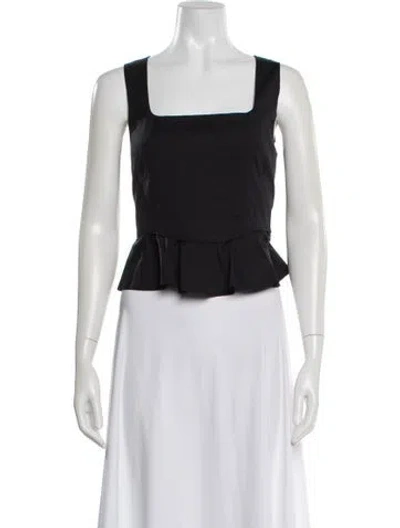 Pre-owned Veronica Beard Square Neckline Sleeveless Top In Black