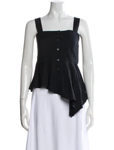 Pre-owned Veronica Beard Square Neckline Sleeveless Top In Black