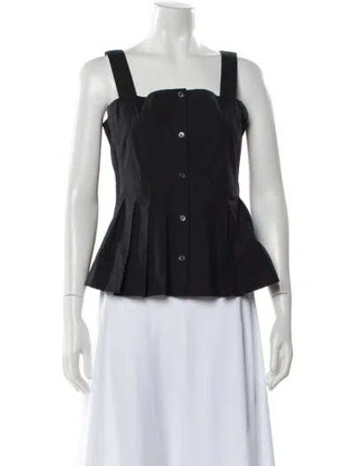 Pre-owned Veronica Beard Square Neckline Sleeveless Top In Black