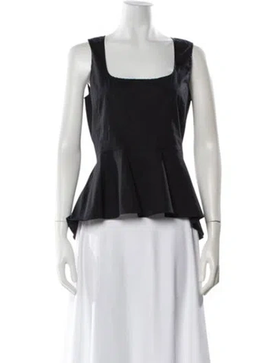 Pre-owned Veronica Beard Square Neckline Sleeveless Top In Black