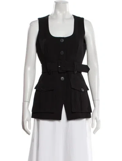 Pre-owned Veronica Beard Square Neckline Sleeveless Top In Black