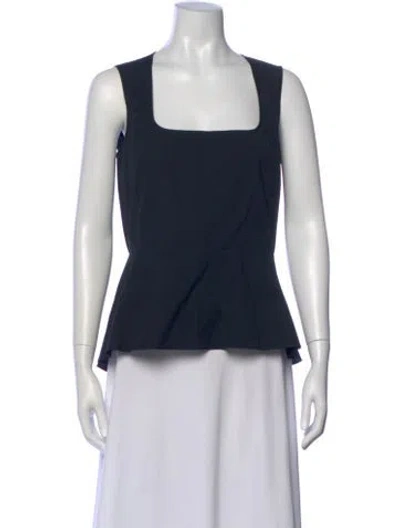 Pre-owned Veronica Beard Square Neckline Sleeveless Top In Blue