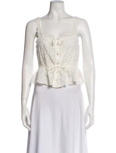 Pre-owned Veronica Beard Square Neckline Sleeveless Top In Neutral