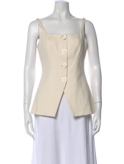 Pre-owned Veronica Beard Square Neckline Sleeveless Top In Neutral