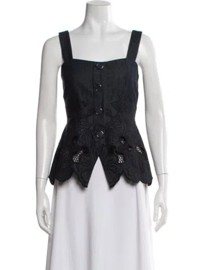Pre-owned Veronica Beard Square Neckline Sleeveless Top W/ Tags In Black