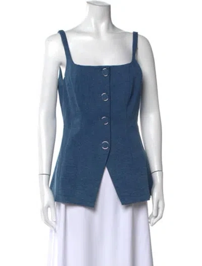 Pre-owned Veronica Beard Square Neckline Sleeveless Top W/ Tags In Blue