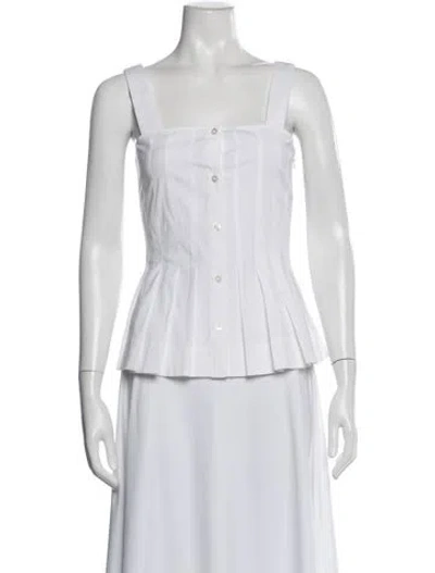 Pre-owned Veronica Beard Square Neckline Sleeveless Top W/ Tags In White