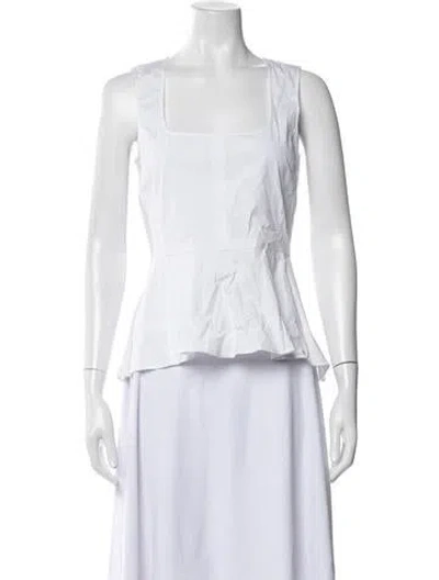 Pre-owned Veronica Beard Square Neckline Sleeveless Top W/ Tags In White