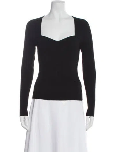 Pre-owned Veronica Beard Square Neckline Sweater In Black