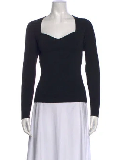 Pre-owned Veronica Beard Square Neckline Sweater In Black