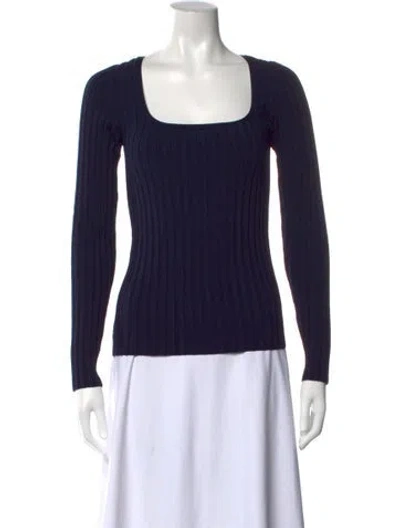Pre-owned Veronica Beard Square Neckline Sweater In Blue